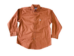 BOYS SOLID STRETCH POPLIN RUST PANHANDLE LONG SLEEVE SHRT |PSBSODRZ2N2