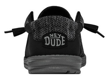 Mens Hey Dude Wally Stitch Flecked Woven Black | 40167-001