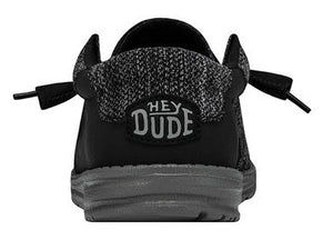 Mens Hey Dude Wally Stitch Flecked Woven Black | 40167-001