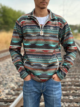 Load image into Gallery viewer, Men&#39;s Caldwell 1/4 Zip Sweater, Biscay Bay Serape - 10046668