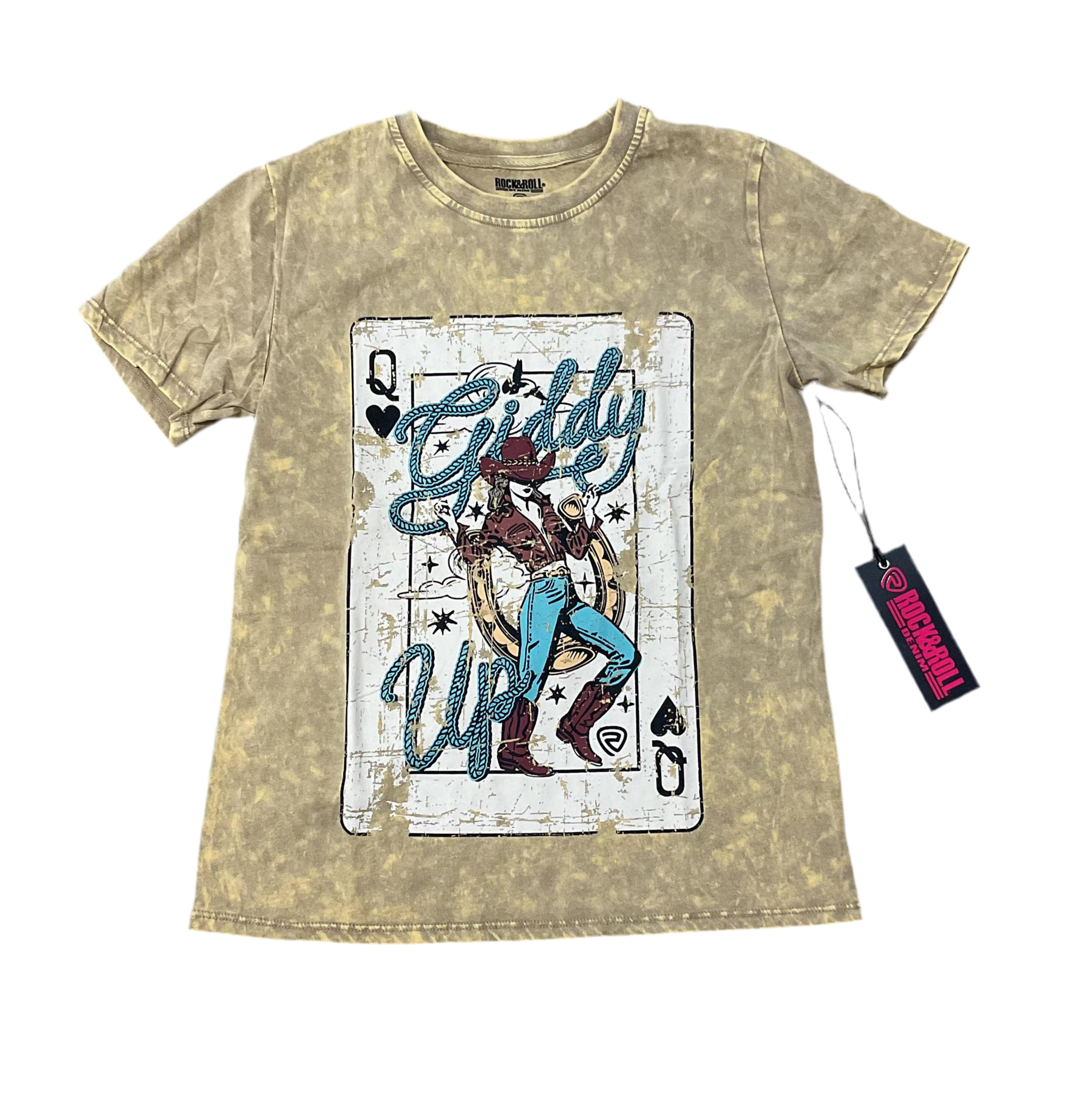 WOMEN ROCK & ROLL KHAKI GRAPHIC TEE | BW21T06451