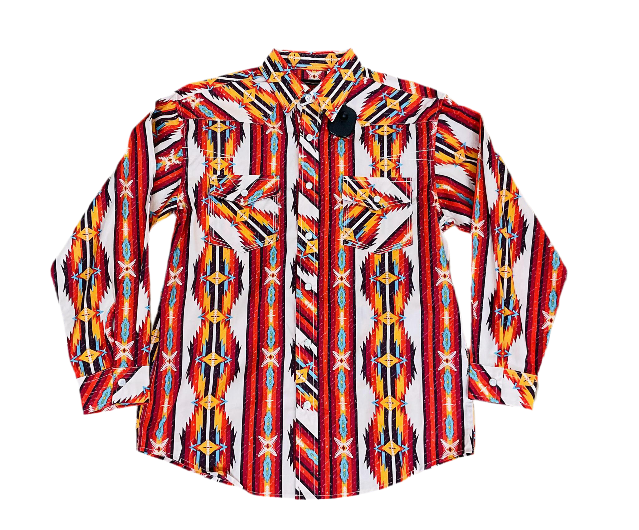 Boys’ Red Aztec Western Snap Shirt KID’S SHIRT B8S2030