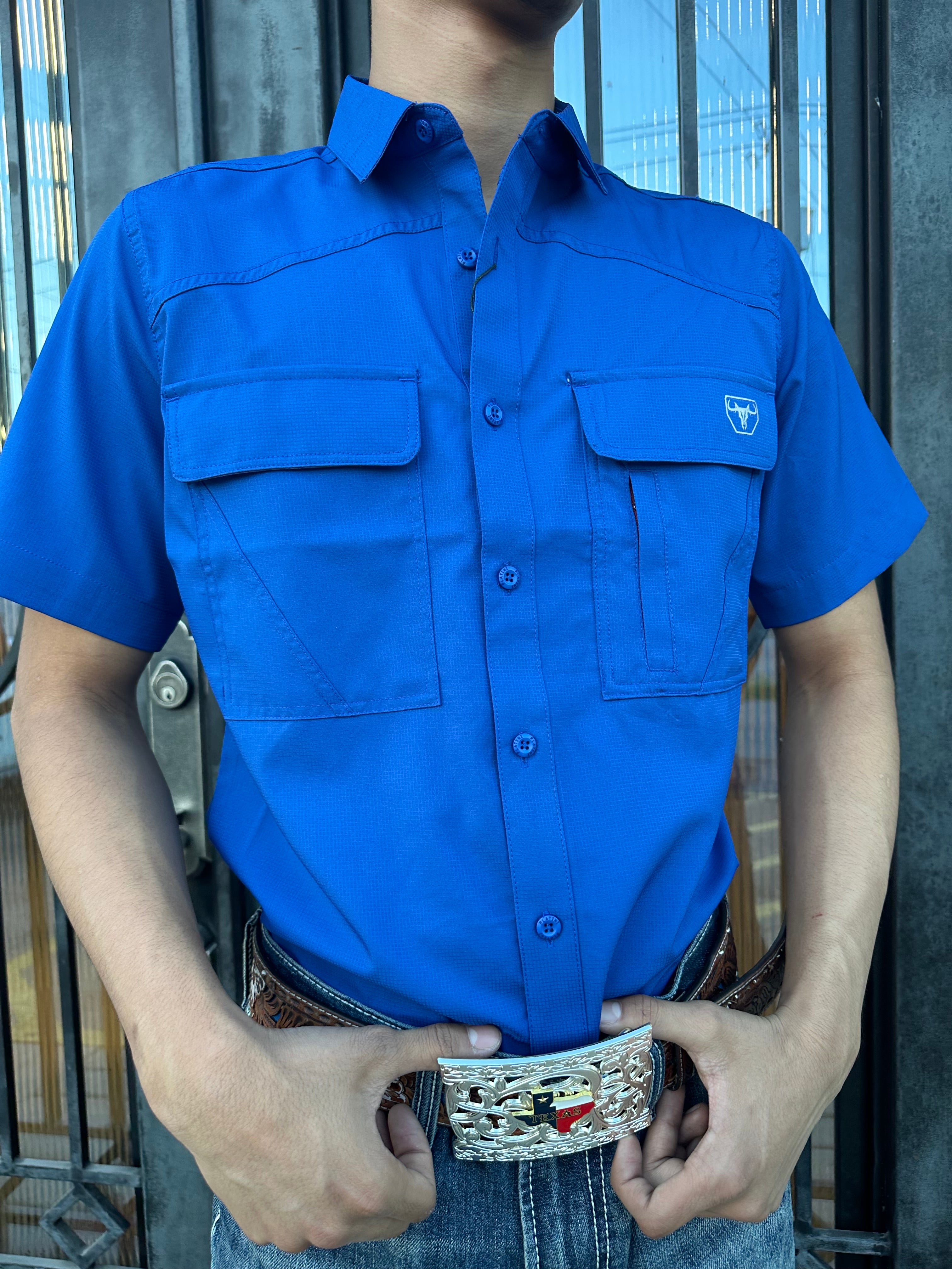 ‘’ALAN  ‘’ MENS PLATINE PERFORMANCE ROYAL SHIRT |PGS9165