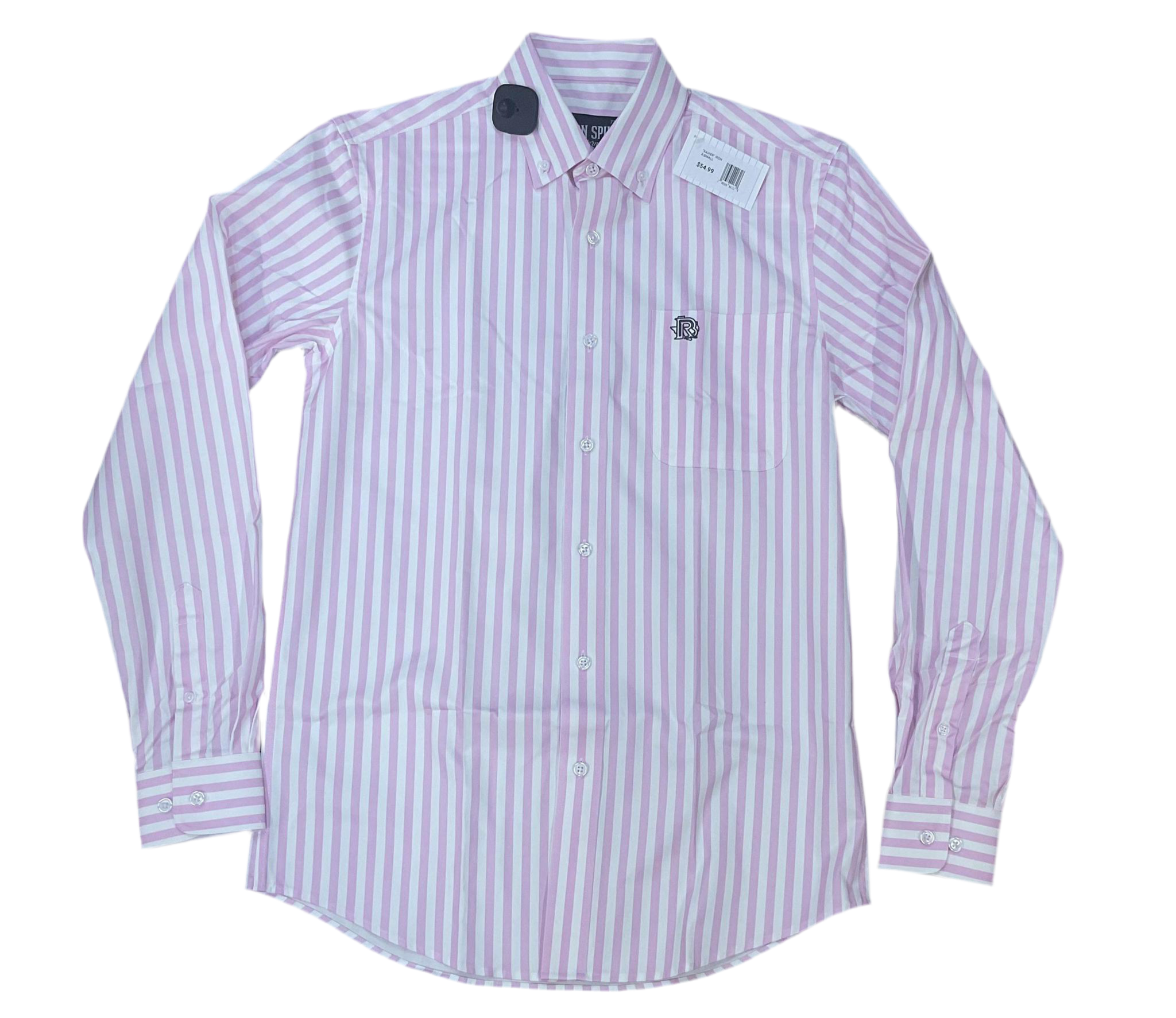 ‘’XAVIER’’ IRON SPUR WESTERN CO MEN’S  LONG SLEEVE PINK/WHITE STRIPE SHIRT