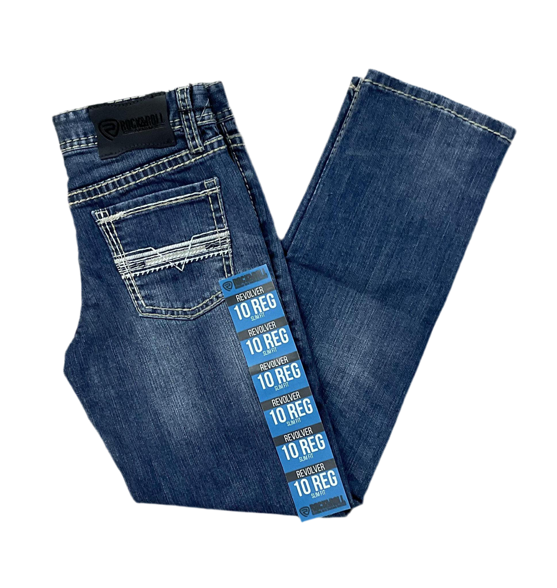 KIDS ROCK & ROLL SLIM FIT IVORY LEATHER MEDIUM WAS JEANS  | BB1RD05594