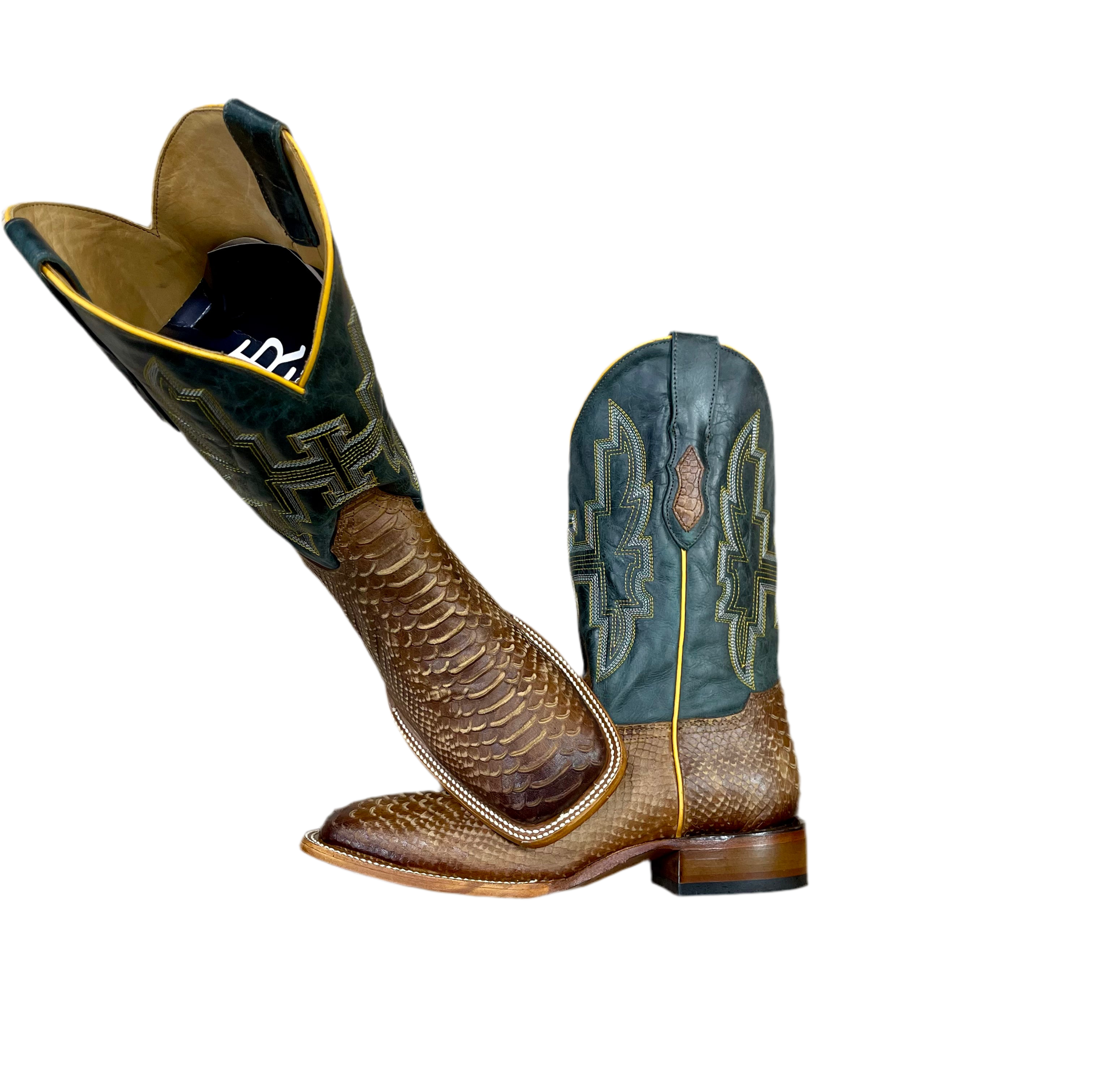 “ Jacob “ | MEN WESTERN BOOTS PYTHON PRINT BROWN