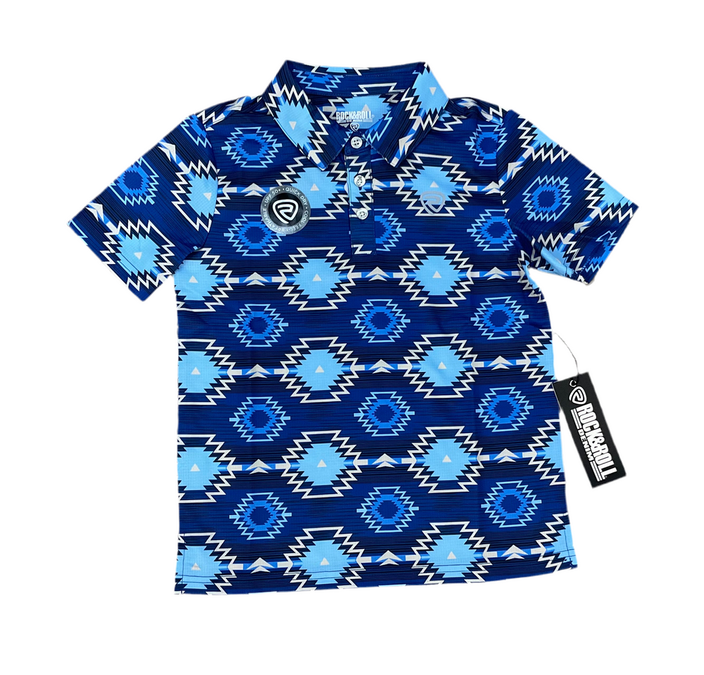 BOYS ROCK & ROLL ROYAL AZTEC PRINTED POLO |BB51T06623