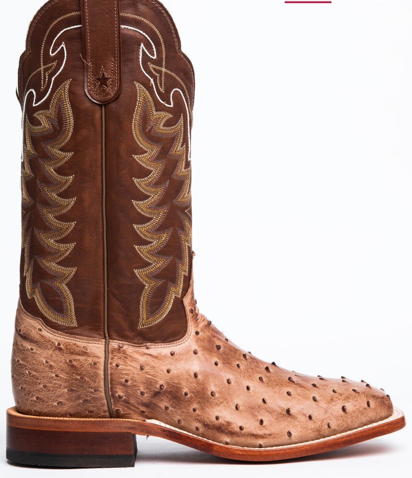 Tony Lama Square Mens Desert Sand Hays Ostrich Cowboy Boots