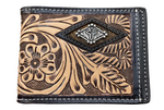 3D Western Money Clip Mens Bifold Calf Hair Underlay Brown |D250016002