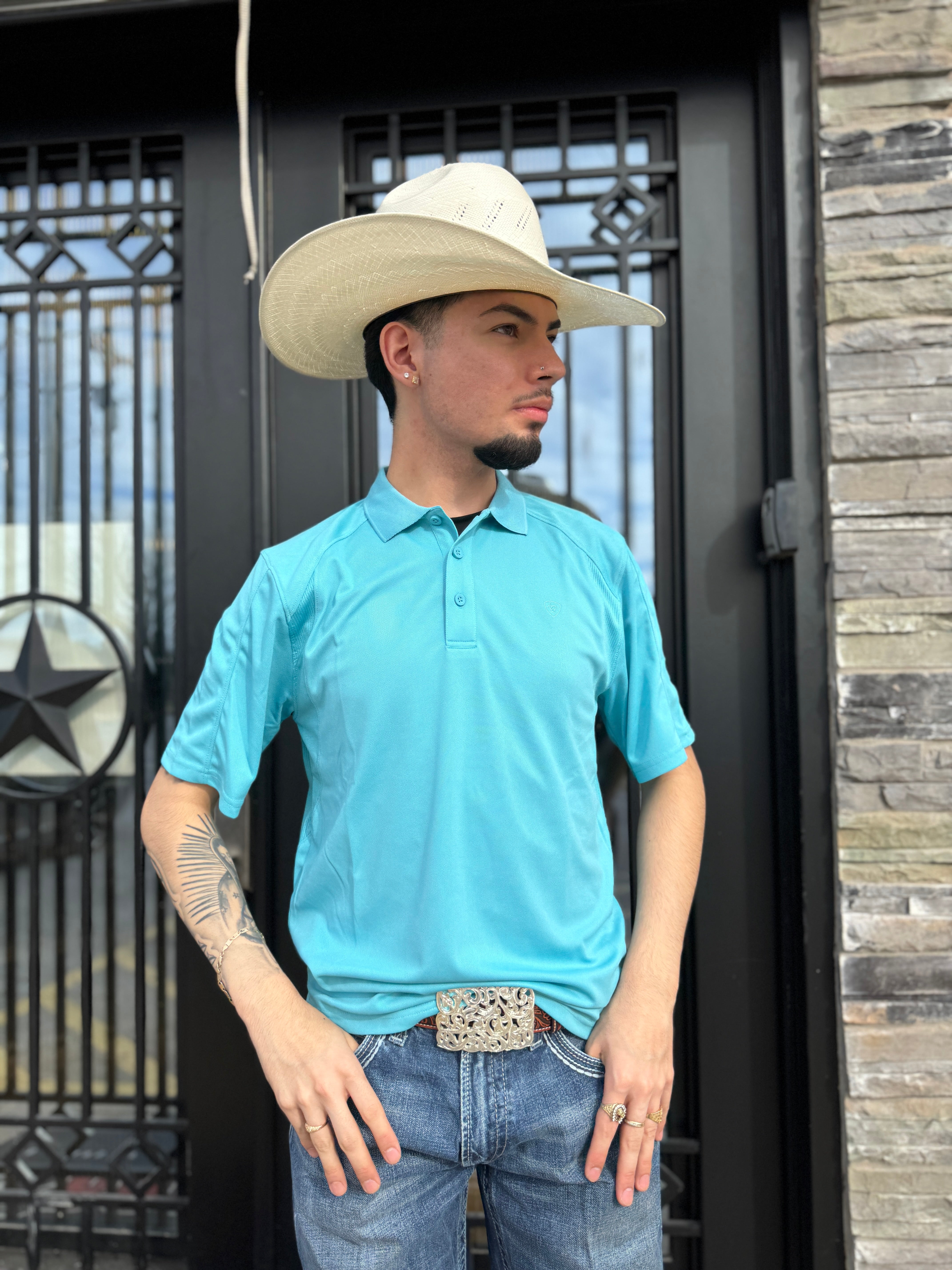 “ KEVIN “ | Mens ARIAT polo Maui blue 10044938