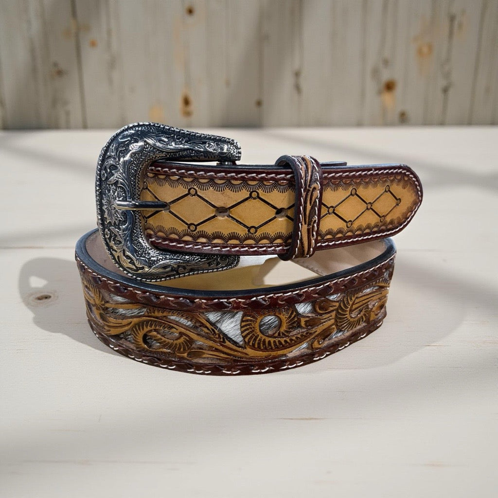 “ AXEL "| IRON SPUR ™️ MEN’S WESTERN LEATHER BELT COWHIDE