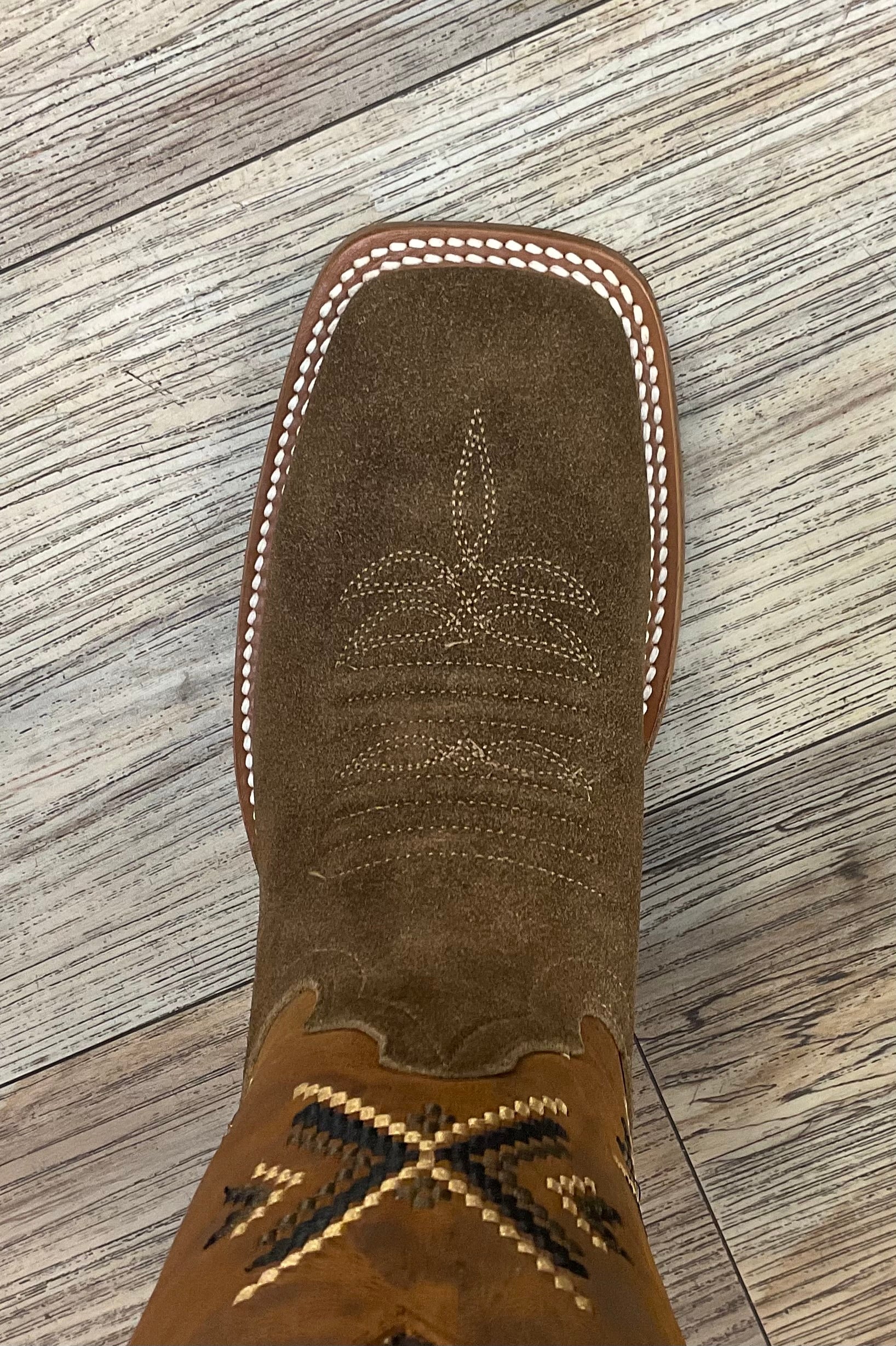 ‘’OWEN’’ AMERICAN PRO BULL CAMEL ROUGH OUT  BOOTS |THR219