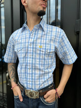 Load image into Gallery viewer, MENS ROCK &amp; ROLL SHORT SLEEVE BABY BLUE SHIRT | PMN3S03315