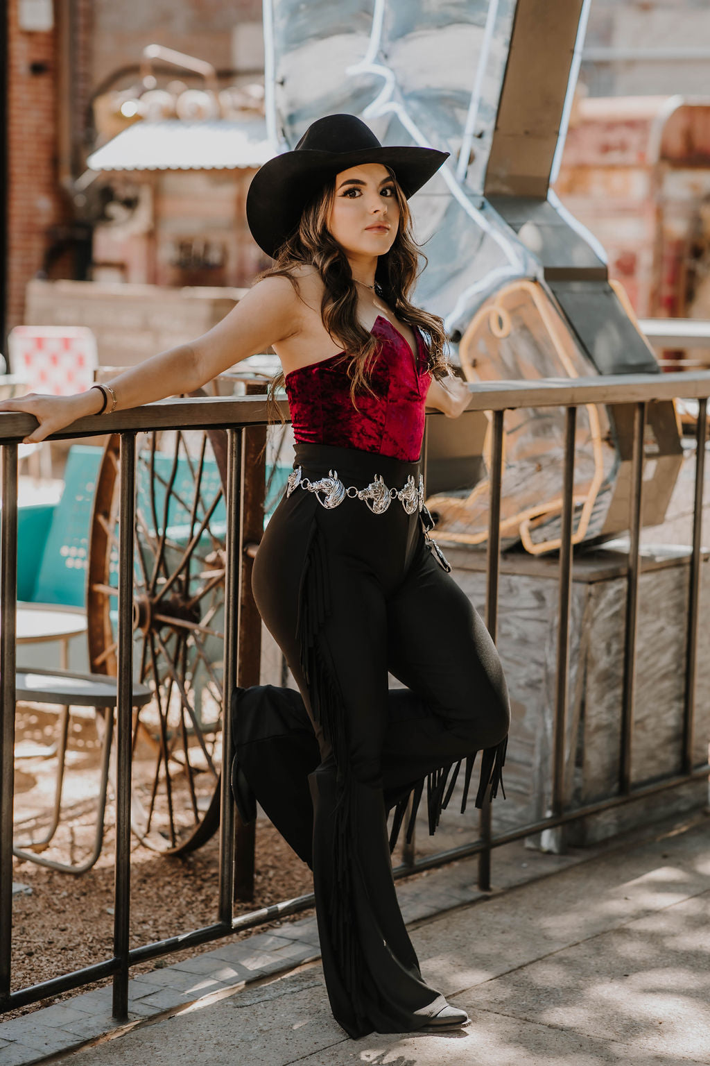 ‘’SAIRA’’ BLACK HIGH WAIST  FRINGE PANTS