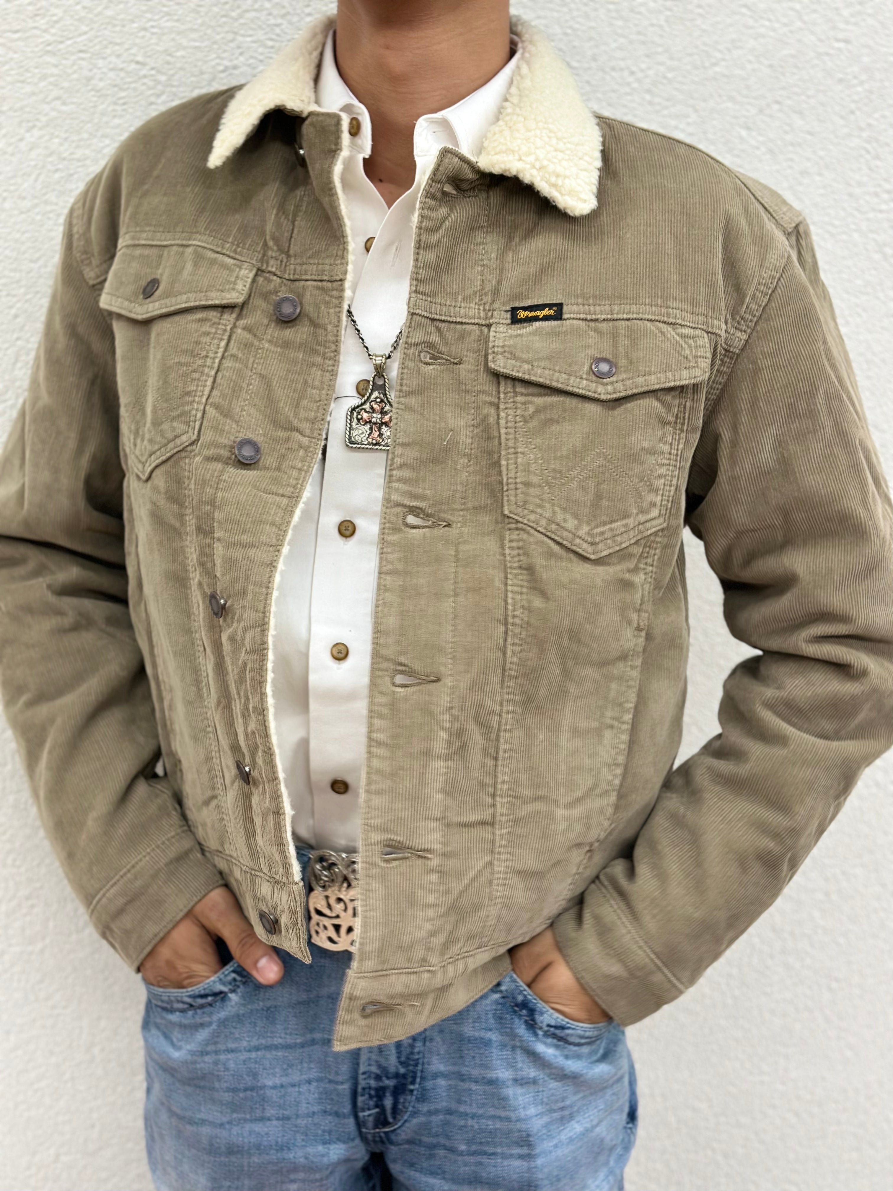 WRANGLER CORDUROY SHERPA LINED TAN MENS JACKET 112335725 Botas Rojero