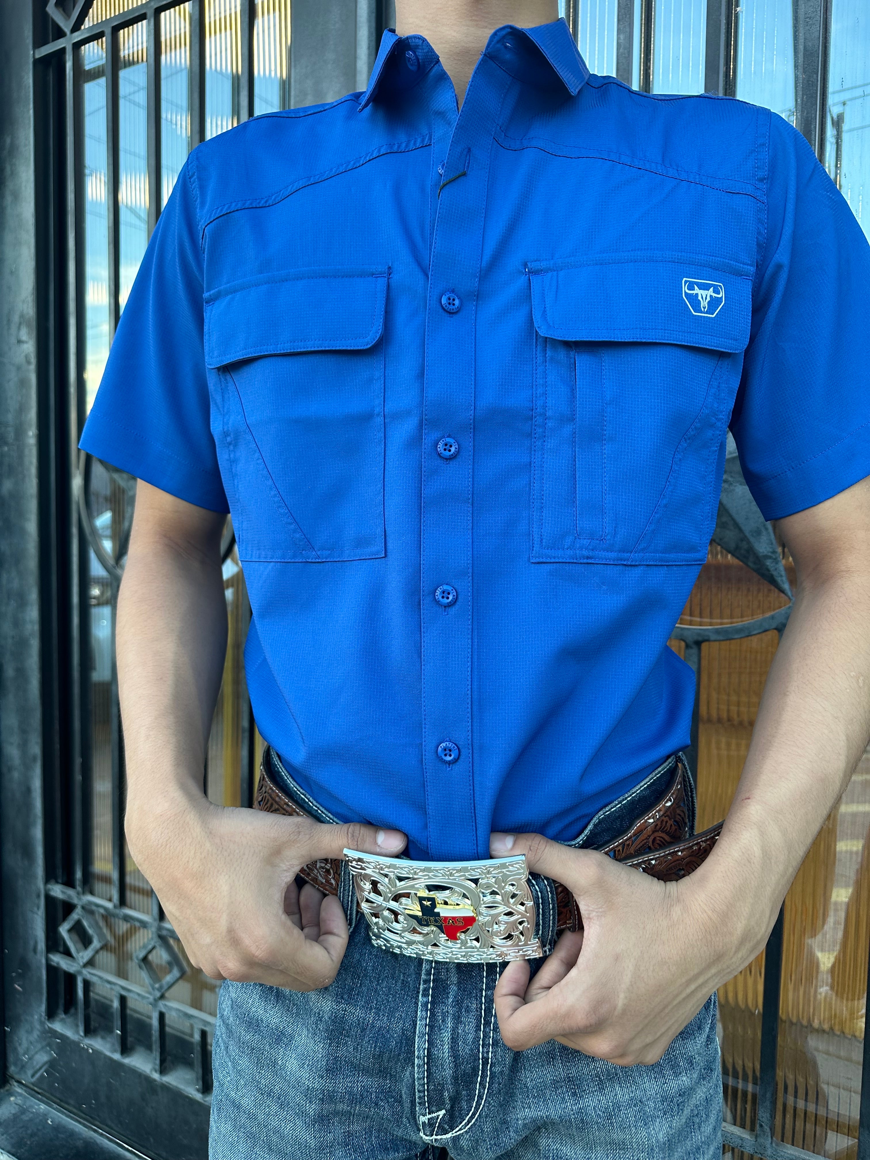 ‘’ALAN  ‘’ MENS PLATINE PERFORMANCE ROYAL SHIRT |PGS9165