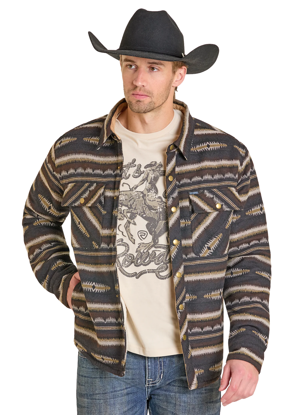 MEN’S STRIPED JACQUARD SHIRT JACKET BM92C06729