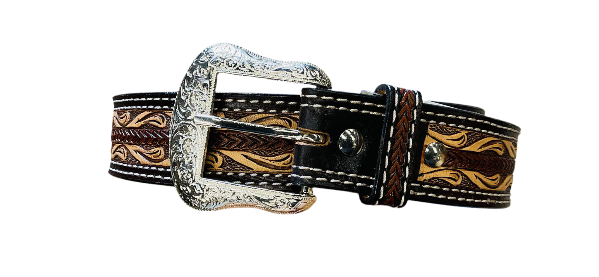 TWISTED MENS BROWN WESTERN TOOLED  BELT| XBT1170