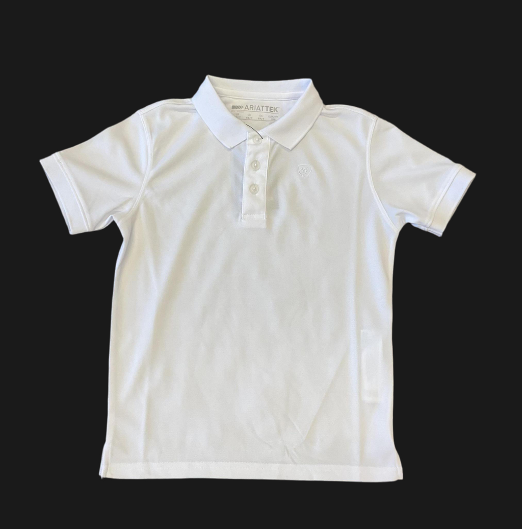 BOYS ARIAT TEK POLO WHITE | 10048876