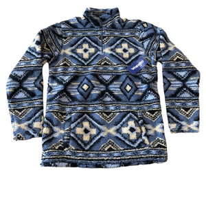 WRANGLER MEN'S BLUE AZTEC PRINT 1/4 ZIP PULLOVER |112335745