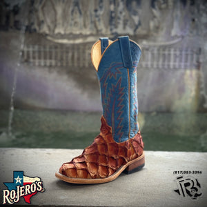 “ ARTHER “ | PIRARUCU ORIGNAL COGNAC ANDERSON BEAN MEN SQUARE TOE WESTERN BOOTS