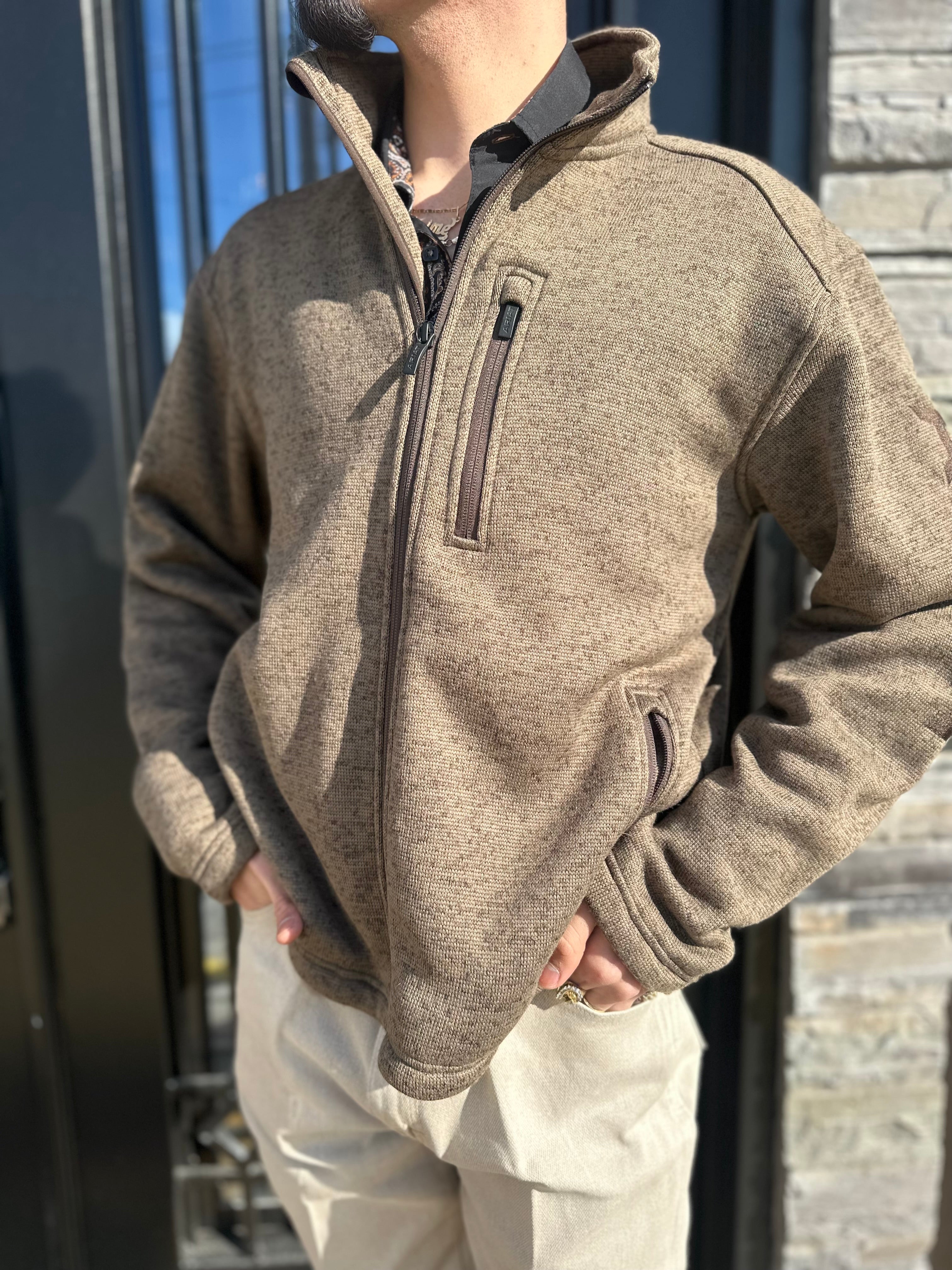 “ Theo “ | ARIAT MEN PULL OVER SWEATER LIGHT BROWN 10027986