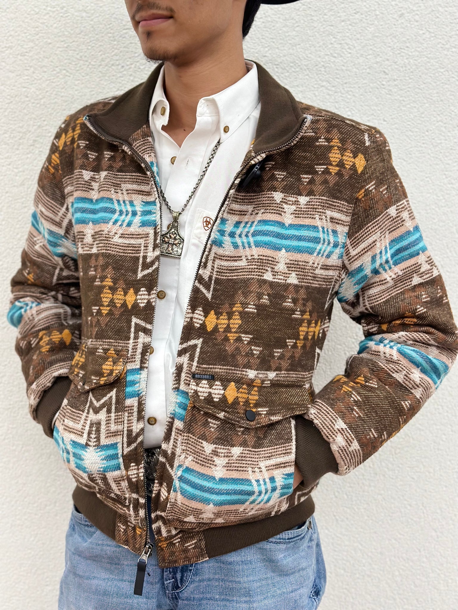 Anthony ROCK ROLL Cotton Aztec Bomber Coat RRMO92RZX5 Botas
