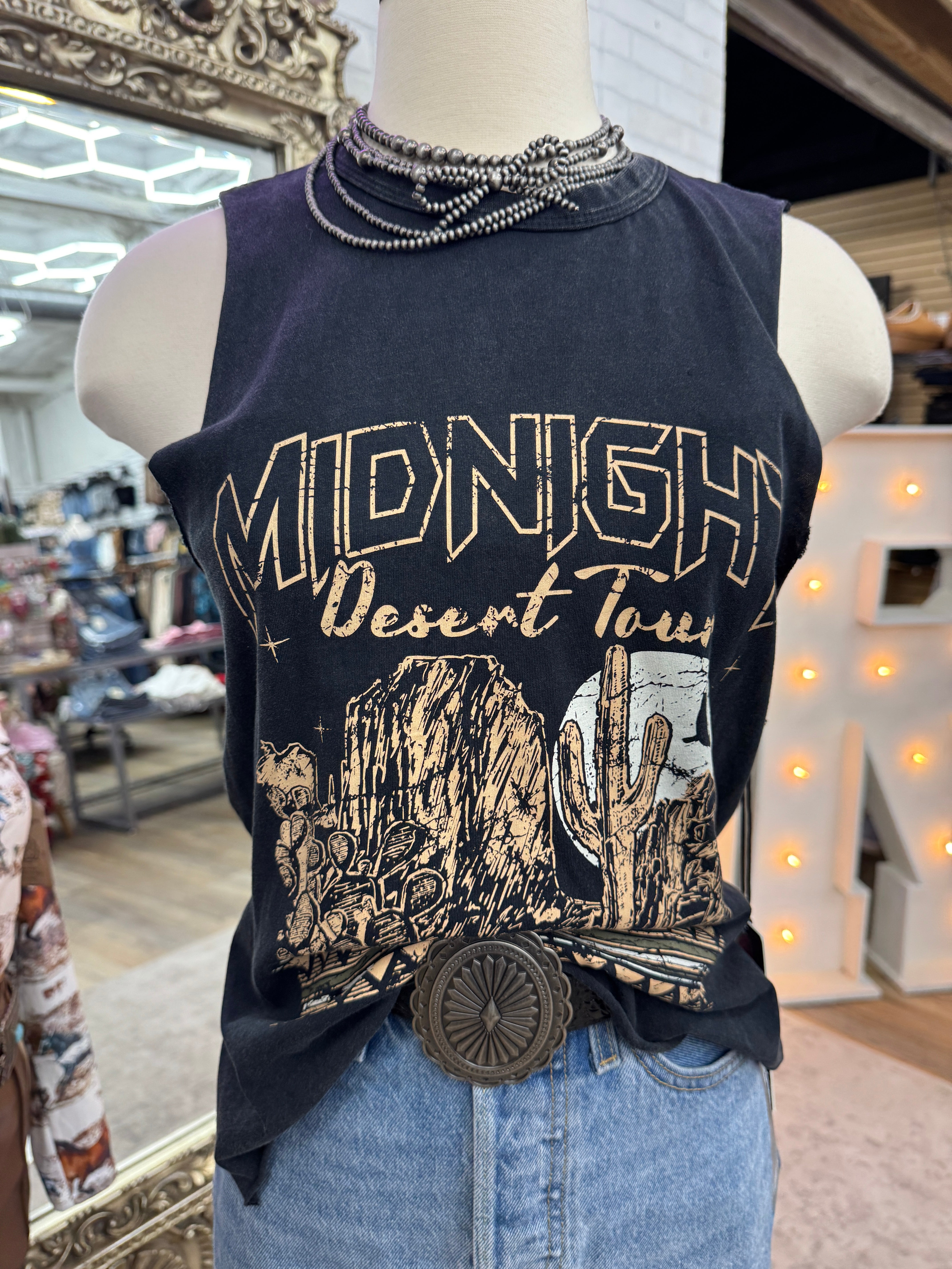 WOMEN GRAPHIC TANK BLACK ROCK & ROLL |RRWT20R058