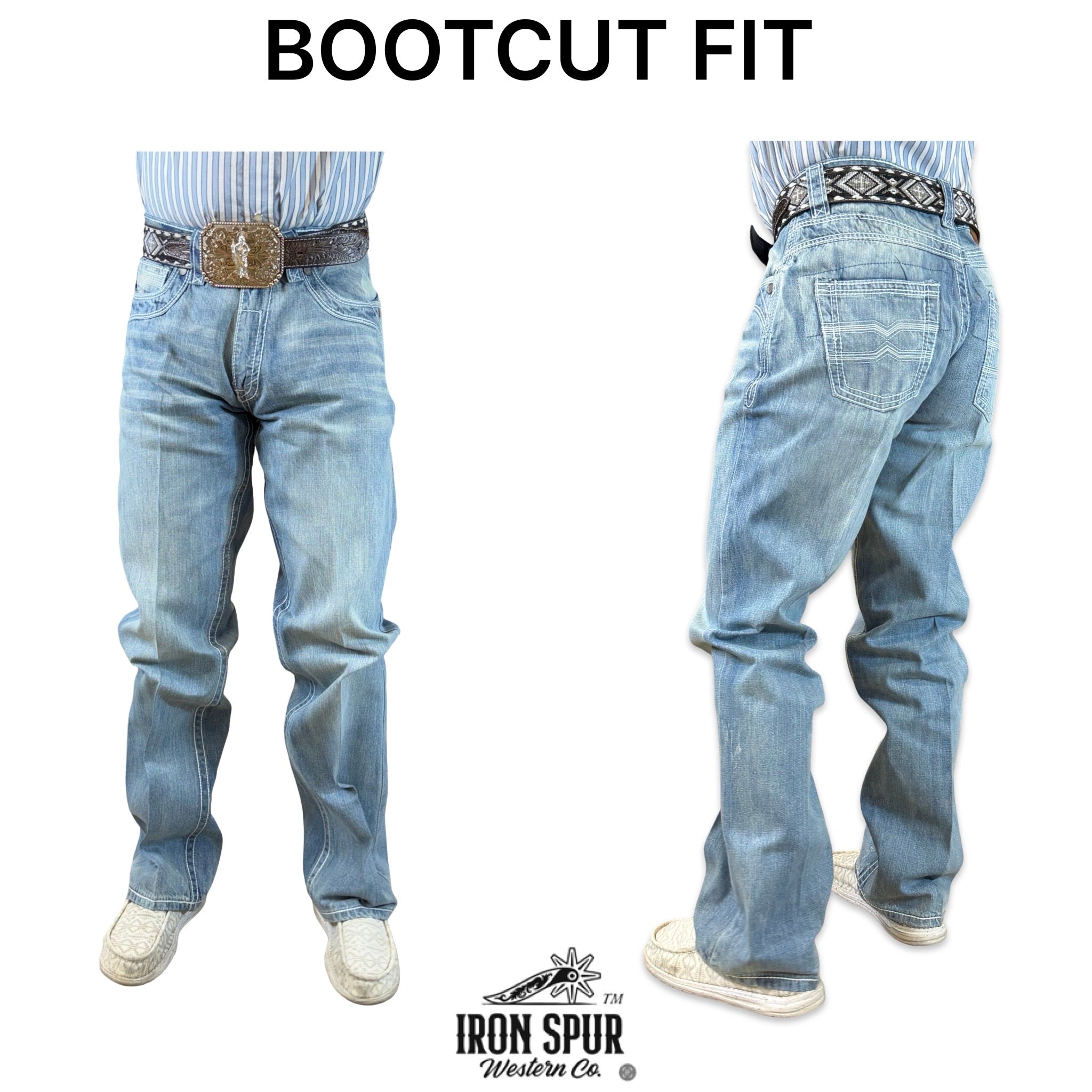 04 | BOOTCUT IRON SPUR BLUE RINGCAL WESTERN MEN JEAN – Botas Rojero