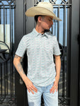 ‘’MATEO’’ MENS PANHANDLE TURQUOISE SNAP POLO |TM51T06521