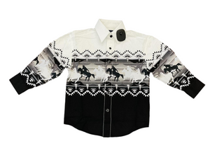 Boys panhandle border black shirt | PHBSOSR0MU