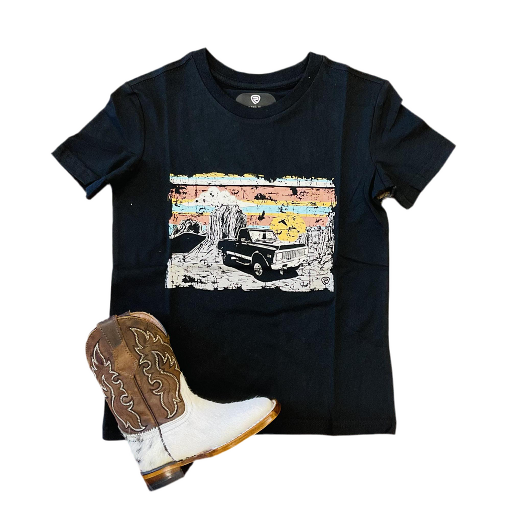 Boys graphic tee black rock & roll | RRBT21R12L