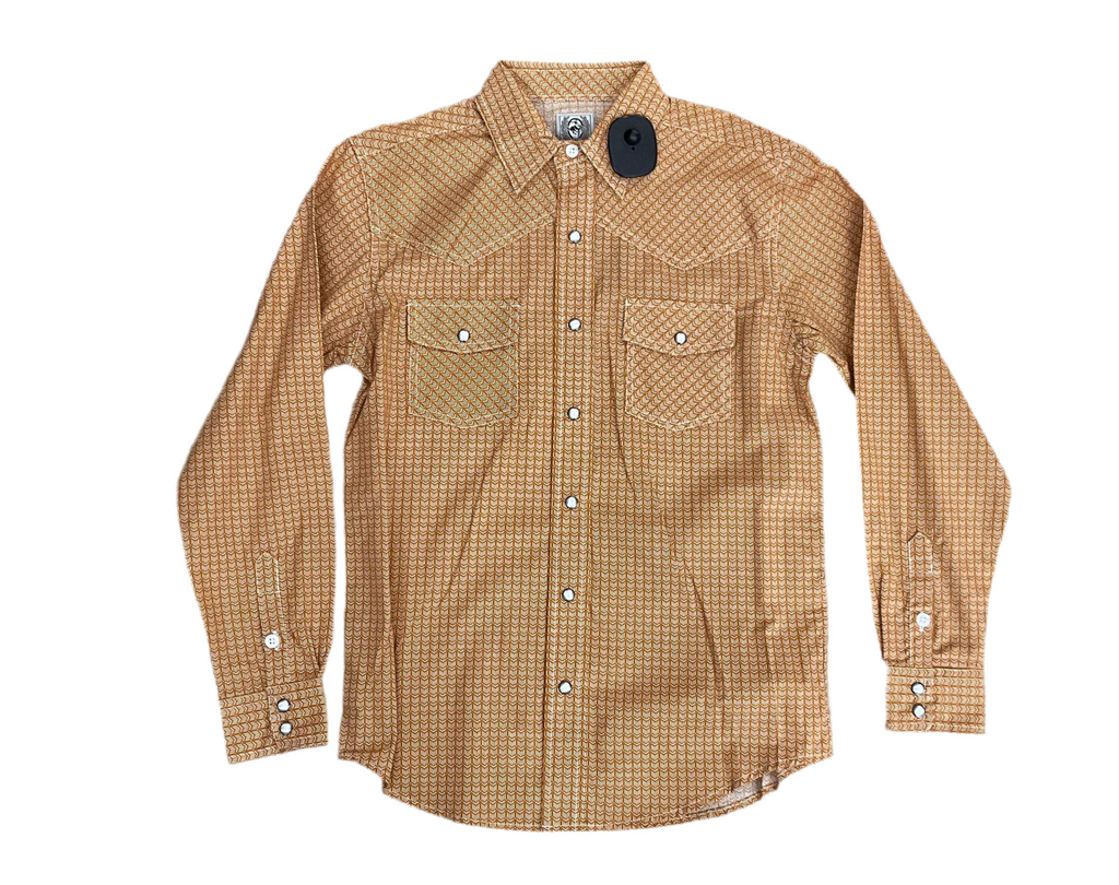 CINCH BOYS LONG SLEEVE BROWN SHIRT | MTW7020087