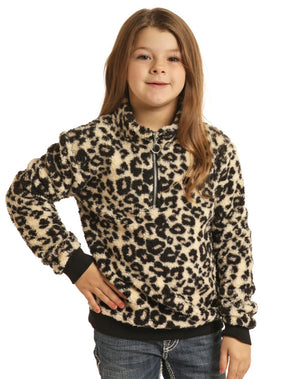 GIRLS PRINTED SHERPA PULLOVER BEIGE ROCK & ROLL | RRGT91R04J