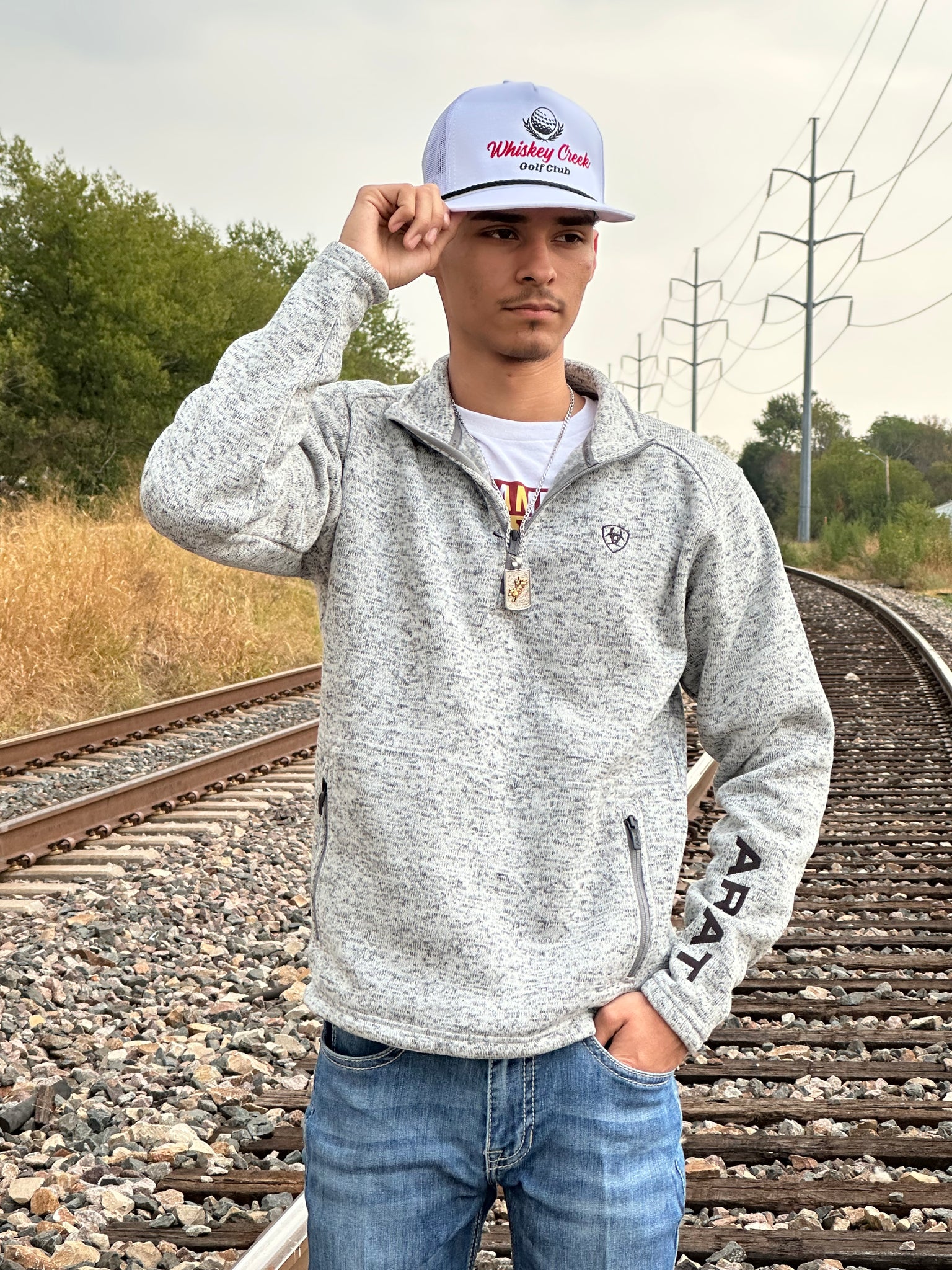 Ariat Men s Caldwell Sandy Grey 1 4 Zip Sweater Pullover 10046490