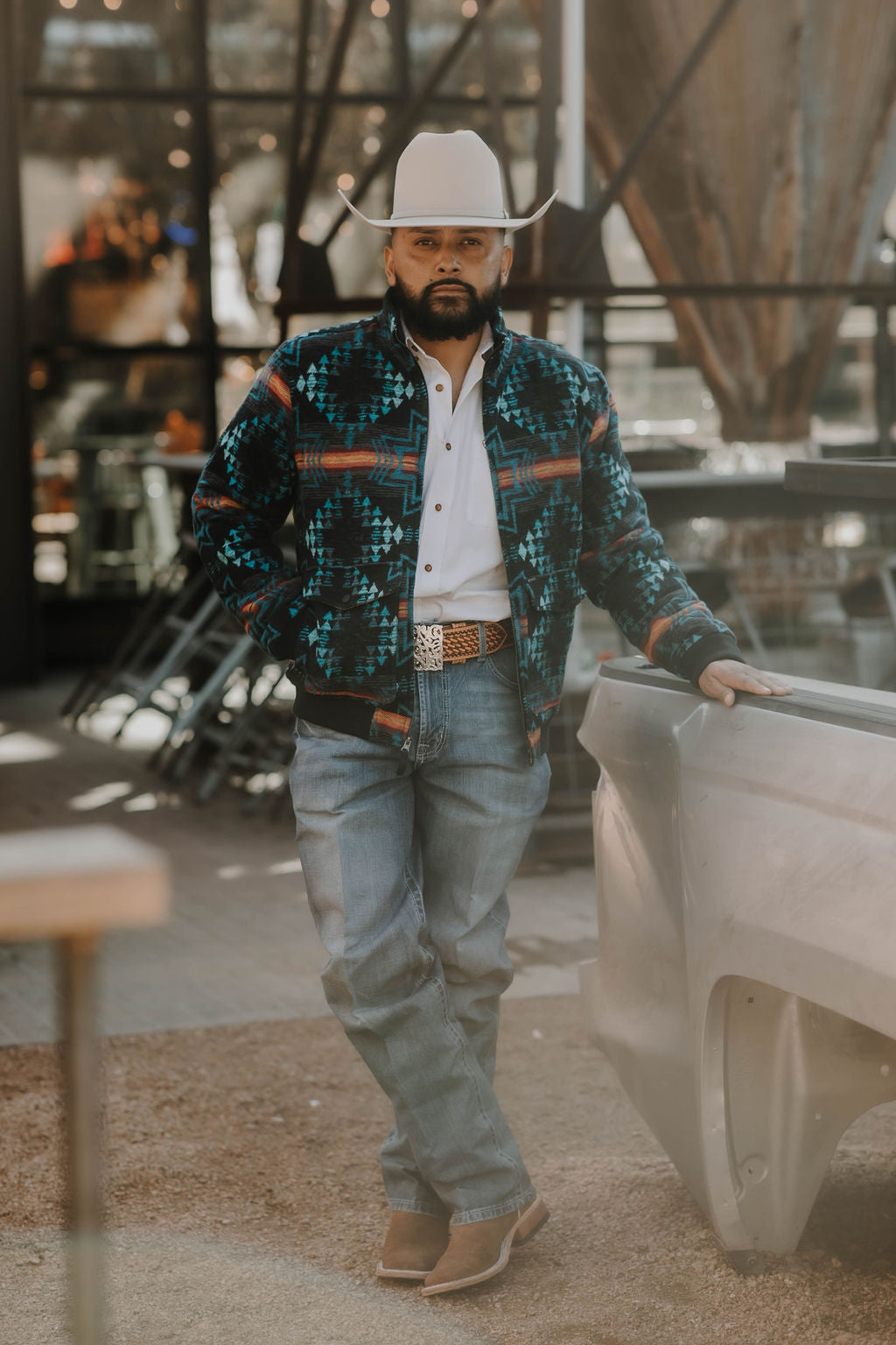“ Fernando “ | Rock&Roll Cotton Aztec Bomber Coat Outerwear |RRMO92RZX4
