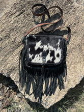 Load image into Gallery viewer, ‘’HEATHER’’ BLACK COWHIDE CROSSBODY PURSE