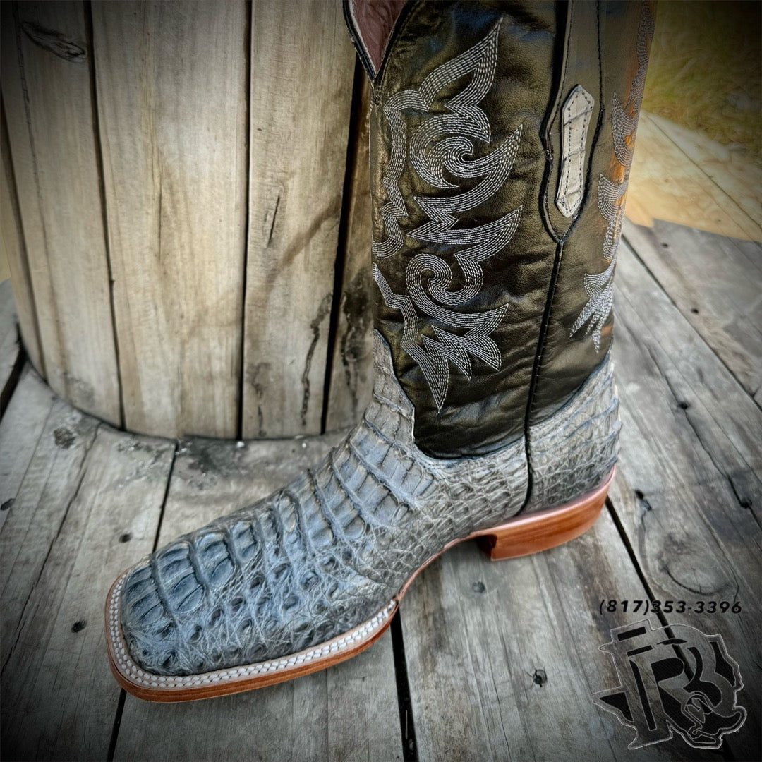 Grey crocodile boots clearance