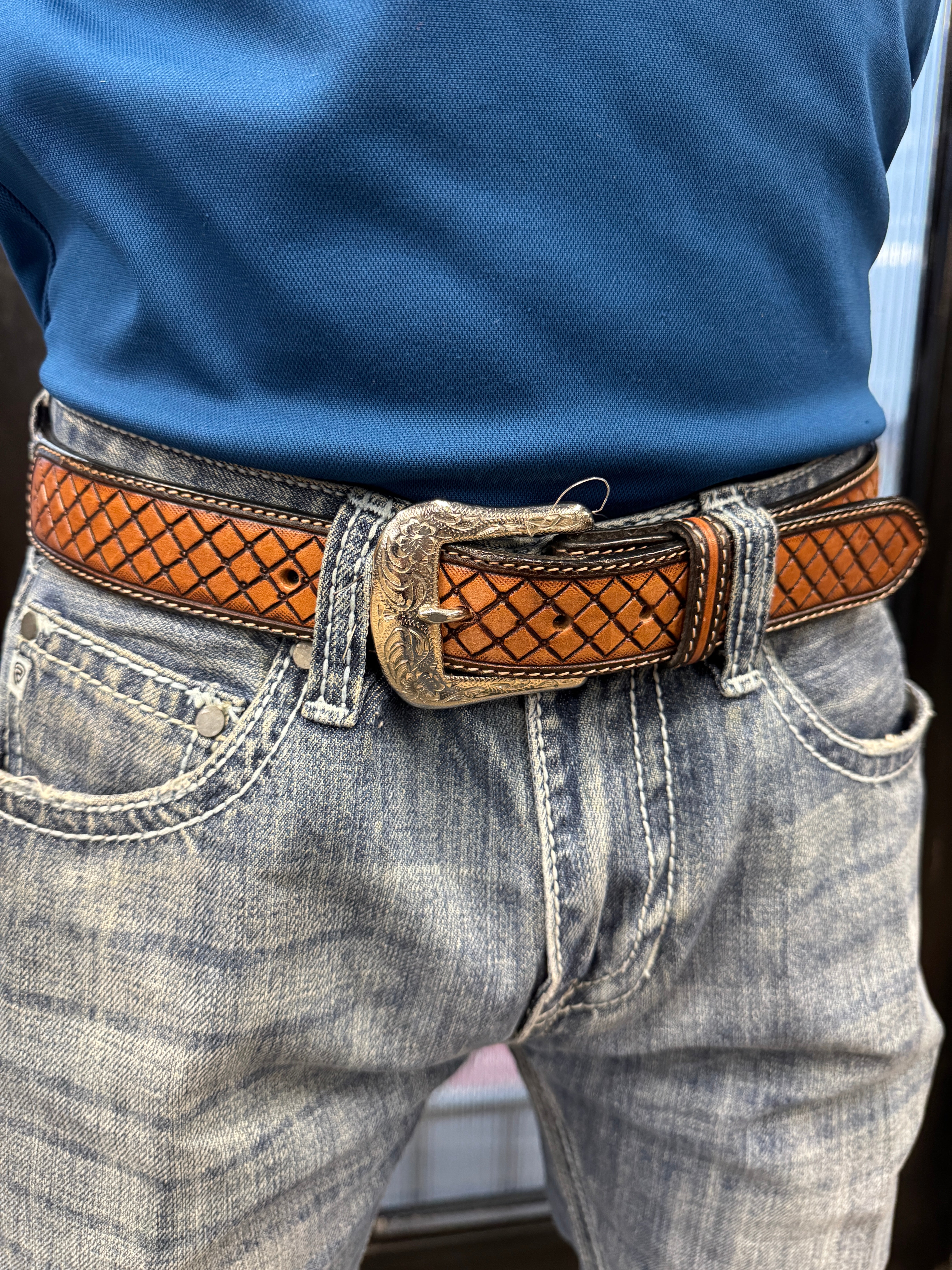 BEADED BELT ZIG ZAG DESIGN WHITE (KH-4082)
