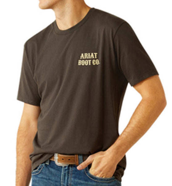 ARIAT MENS VINTAGE BLACK COWBOY COCKY T-SHIRT |10058894