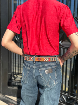 Mens Ariat charger 2.0 fitted haute red polo shirt | 10055234