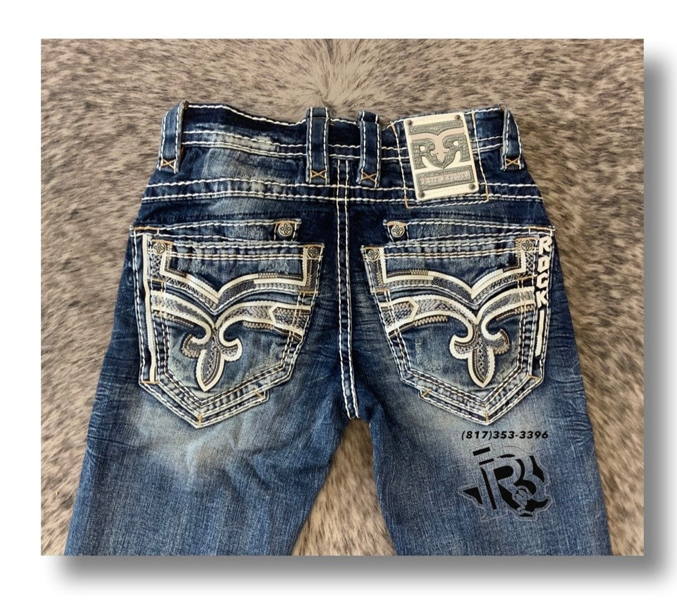 ‘’MCHENRY’’ MENS ROCK REVIVAL STRAIGHT JEANS |J200