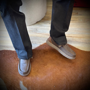 “ PAUL “  | CHARCOAL WAXED MEN'S CASUAL CANVAS SHOE EM2035