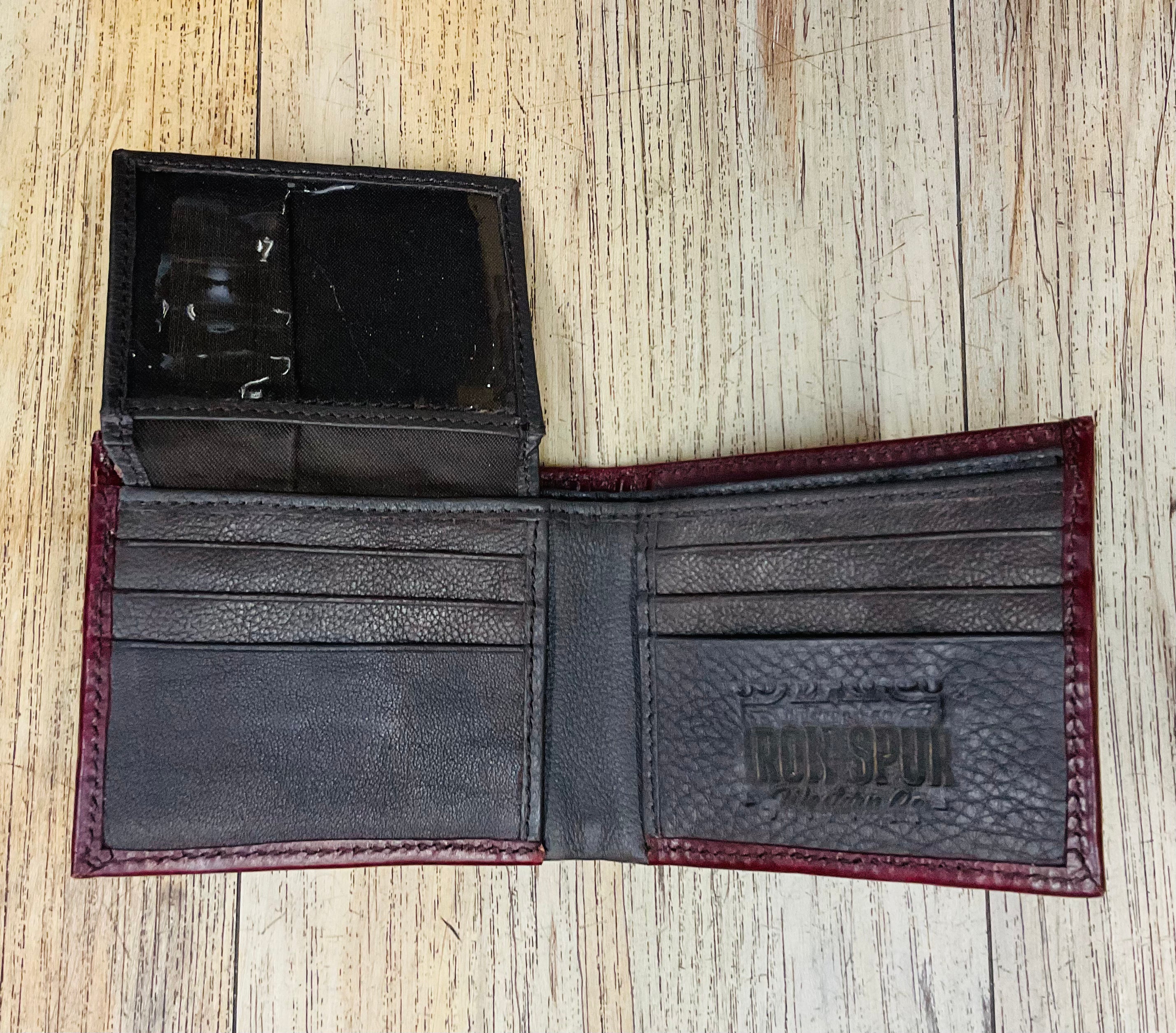 “ ARTHUR  “ |IRON SPUR WESTERN CO. MEN BI FOLD WESTERN TOOLED LEATHER WALLET BEADED