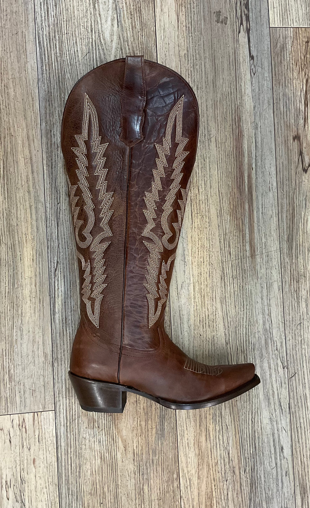 ‘’KIMS’’ WOMENS BROWN WIDE CALF BOOTS