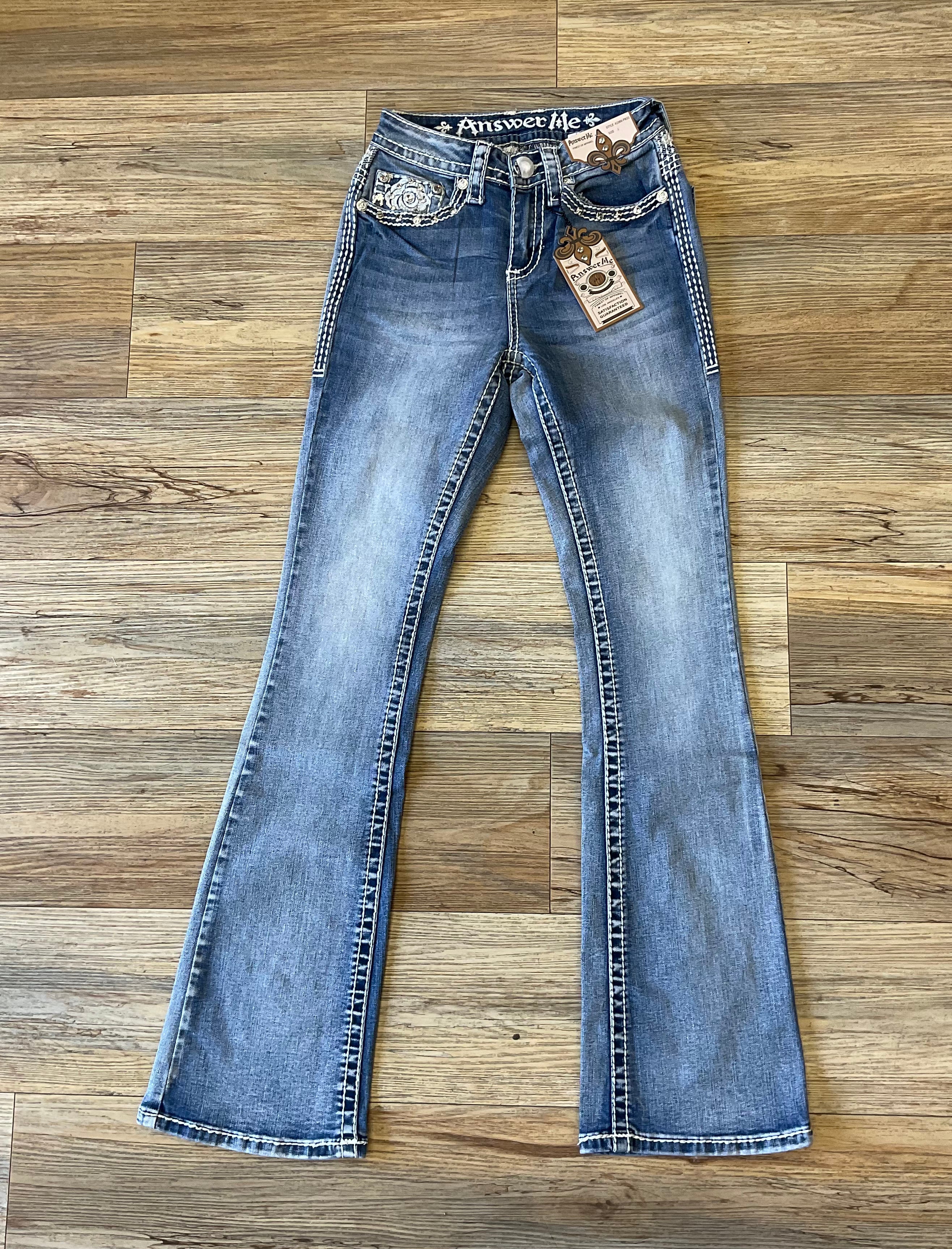 “ ISABELLE “ | Womens Western Jeans Stone rhinestone |A1066-PB