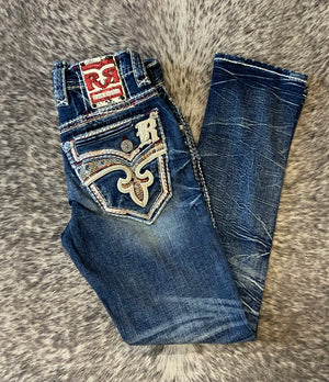 ‘’KAYDIN’’ MEN'S ROCK REVIVAL  STRAIGHT JEANS WHITE LABEL