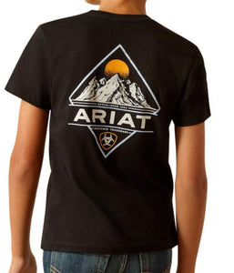 BOYS ARIAT RIDER LABEL T-SHIRT CHARCOAL HEATHER | 10051433
