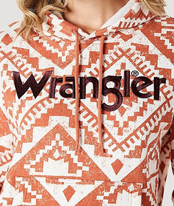 WOMEN'S WRANGLER BOLD LOGO CINCHED HOODIE IN GINGER SPICE|112335652