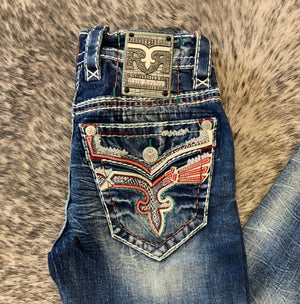 ‘’GRANDY’’ MEN'S ROCK REVIVAL  STRAIGHT JEANS WHITE LABEL
